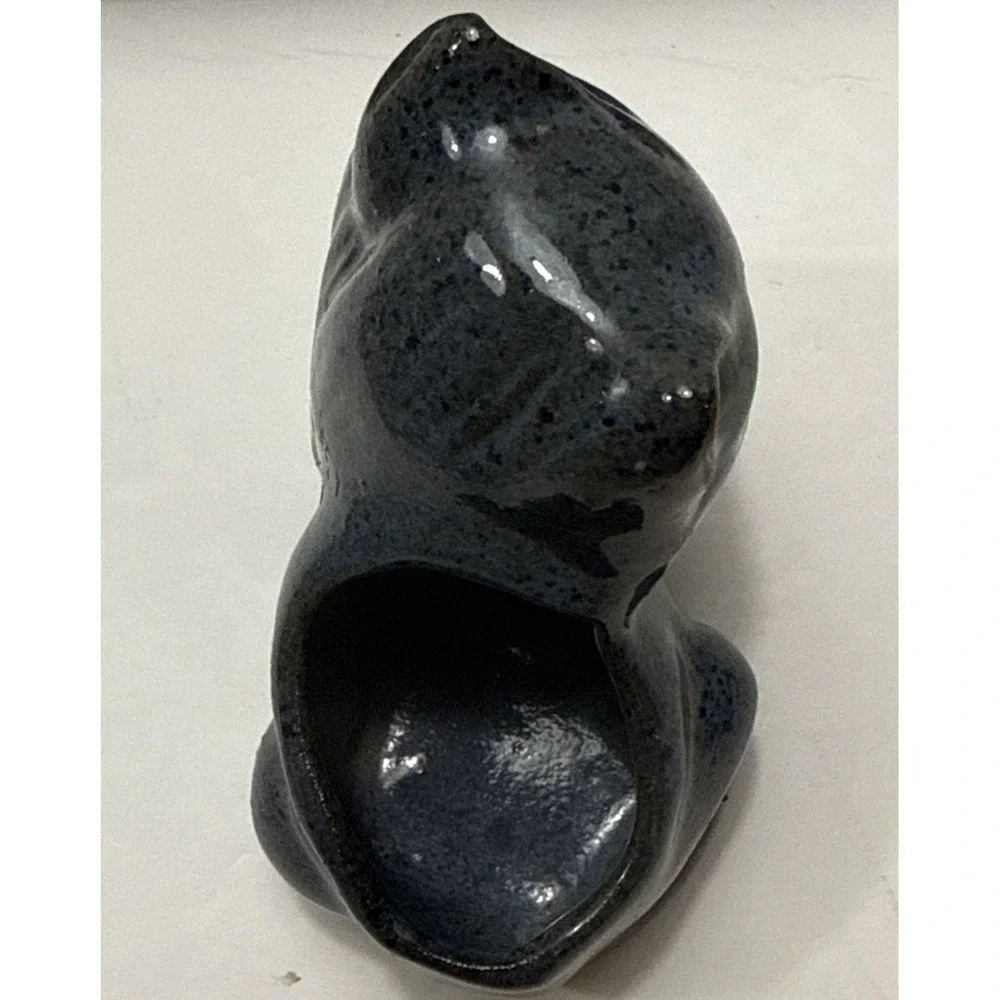 Ceramic Cat Shaped‎ Planter Garden Kitten Succulent Plant Container Blue & Brown